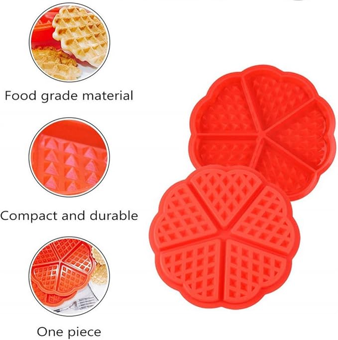 Silicone Waffle Mold - Muffin Pan, Cake Chocolate Baking Tray for Candy Soap - Flower/Square Shape