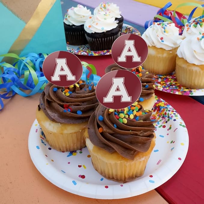 Alma College Primary Logo Cupcake Picks Toppers Decoration Set of 6
