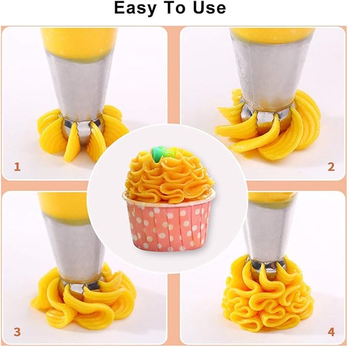 8 PCS Russian Piping Tips Set, BravOne Stainless Steel Russian Piping Ball Tips Flower Frosting Tips Icing Tips Piping Nozzles Cake Decorating Tips Kit