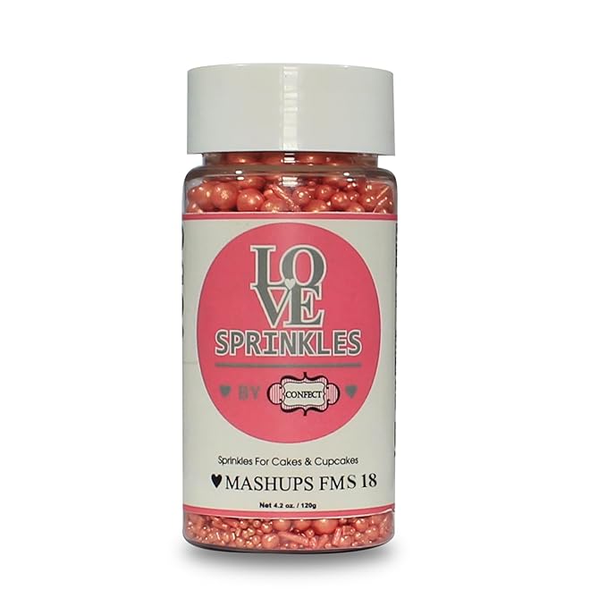 Confect Sprinkles for Cake & Cupcake Decorating – Rose Gold Sprinkles Bottle | Perfect for Wedding, Birthday, & Cookies & Baking Decoration- Vegan, Gluten-Free, Nut-Free, Soy-Free, Dairy-Free, Palm Oil-Free- 4.2 Oz