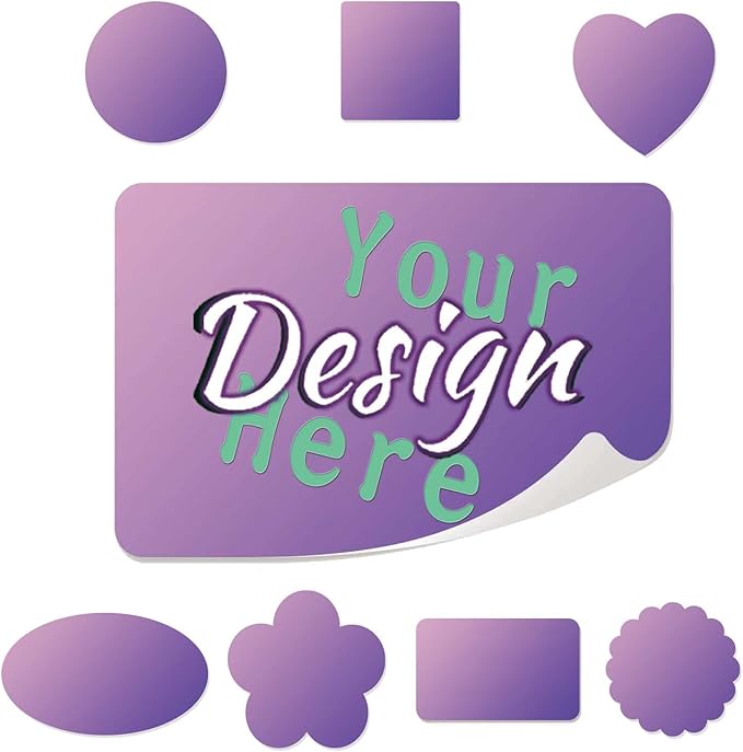 Custom Stickers for Business Logo Personalized Stickers Labels Customized with Photo, Name, Circle, Rectangle, Square, Waterproof Vinyl, Clear PVC,100,200pcs, 1",1.5",2", 3", 4",5" 6"