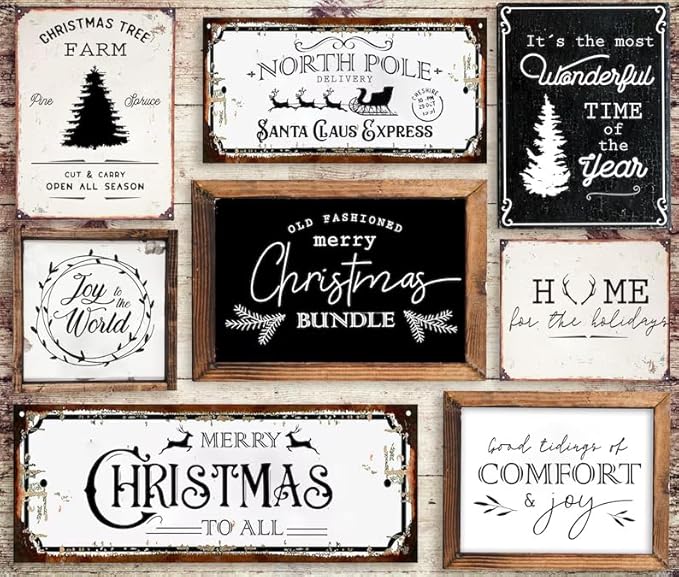 DGAGA 23PCS Christmas Silk Screen Stencils and Chalk Paste Stencils Transfers Chalk Ink Xmas Reusable Self Adhesive Silk Screen Printing Stencil for Painting on Wood,Christmas Tree Sign Home Decor