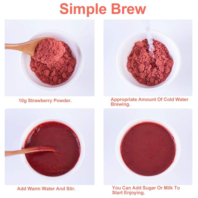100% Pure Strawberry powder 100g/3.52oz Natural Freeze Strawberry Juice Flour | Strawberry Powder for Smoothies, Shakes, Baking & Drinks,| Free from Preservatives | Vegan, Gluten-Free.