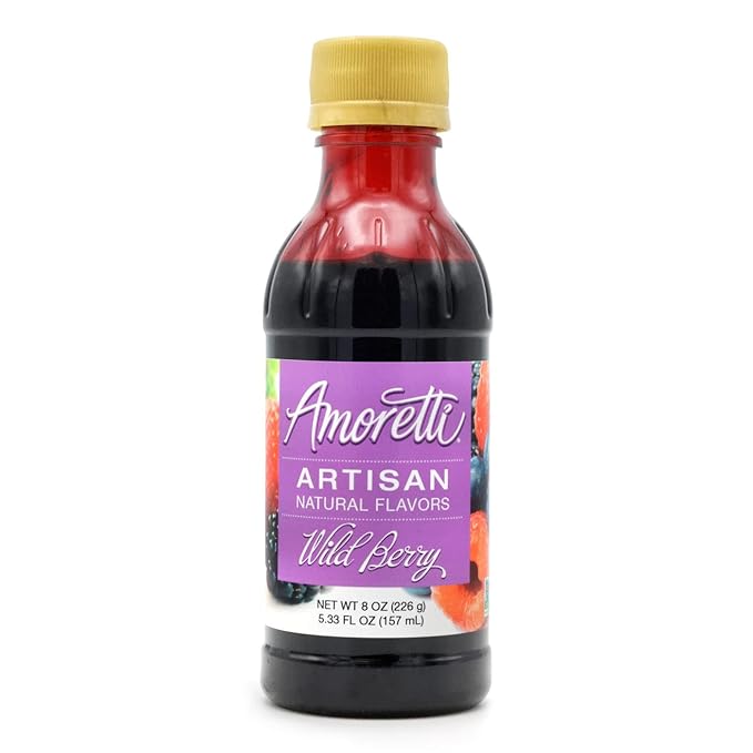 Amoretti - Natural Wild Berry Artisan Flavor Paste, 8 oz, Perfect For Ice Cream, Beverages, Cakes, and more, Preservative Free, Vegan, Gluten Free, No Artificial Sweeteners, Highly Concentrated