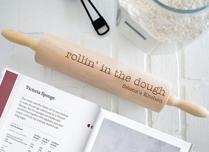 Personalized Wood Rolling Pin, Baking Award Gift, Gifts for Grandma, Chefs and Bakers (Camden)