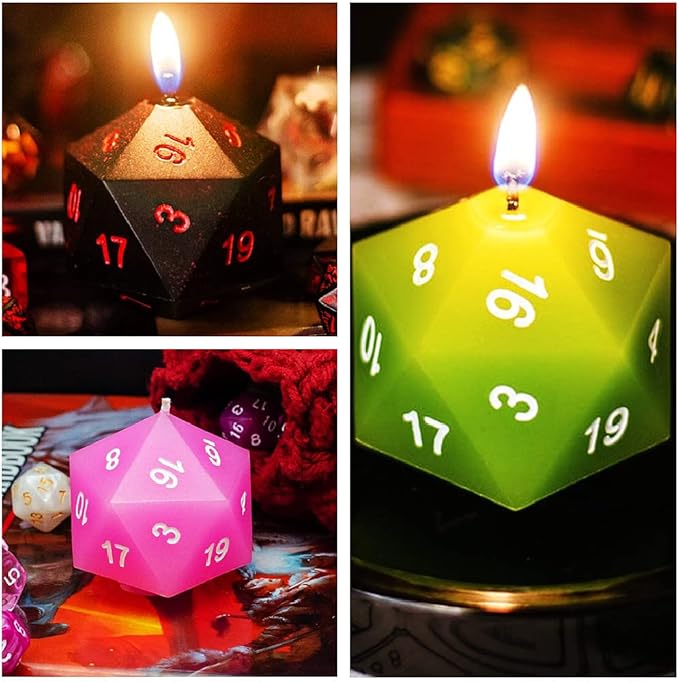 Large Silicone Polyhedral Dice Molds 2 Styles with D20, and D12 Resin Casting Mold DND for DIY Resin, Dice, Jewelry, Candles, Crafts Board RPG Games white