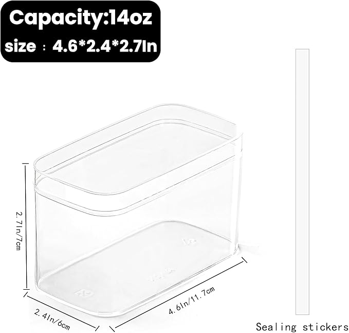 Plastic Rectangle Dessert Cups Boxes with Lids,Plastic clear packaging for baked,Cookie Tiramisu Containers for Fruit,Pudding,Mousse,Parfait Cups With Lids(20, Rect 4.6 * 2.4 * 2.7 IN-Boxes)