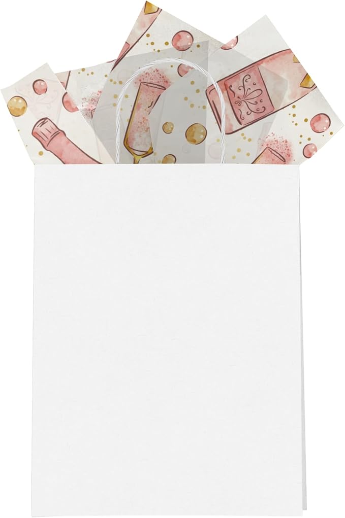 Champagne Bottles Printed Tissue Paper for Engagement Gift Bags or Boxes and Wrapping - Bulk Decorative Art Tissue Paper for Wedding Packaging and Gifting | 24 Sheets 20" x 30"