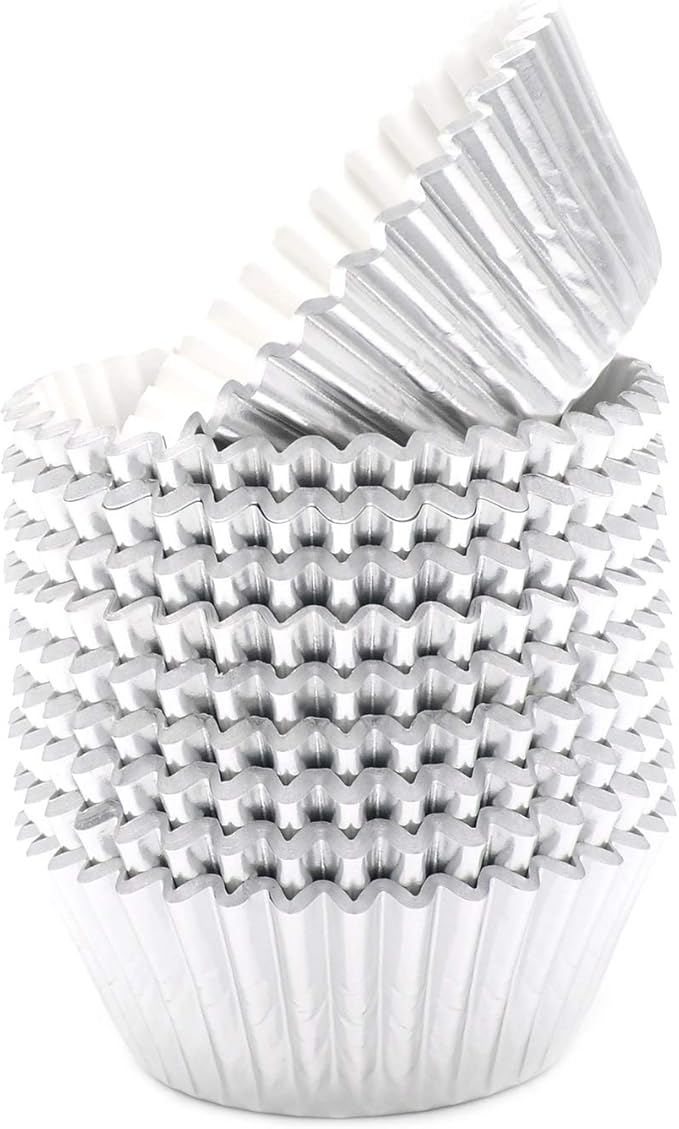 Standard Silver Foil Cupcake Liners Muffin Baking Cups for Party and More, 200-Count