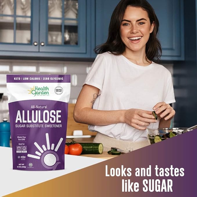 Health Garden Allulose Sweetener - Gluten and Sugar Free - Zero Net Carb - Non GMO - Kosher - Keto Friendly (4.75 LB)