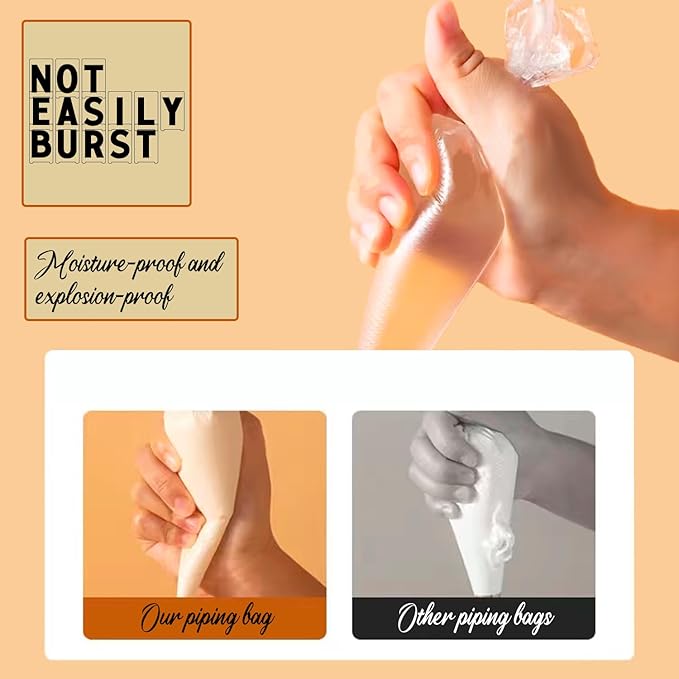 600PCS Piping Bag 12 Inch Disposable Cake Decorating Bag, Anti Burst Pastry Bags, Icing Piping Bags for Frosting for Cakes and Cookies Decoration