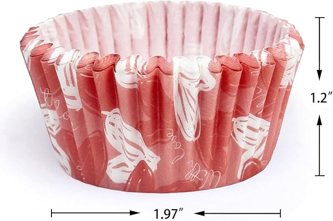 qiqee Valentine 300-Count Cupcake Liners Standard Cupcake Cups 6 Design Cupcake Papers Baking Cups Cupcake Wrappers (Standard Size)
