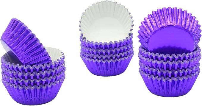 Mini Purple Foil Cupcake Liners Muffin Baking Cups for Party and More, 300-Count
