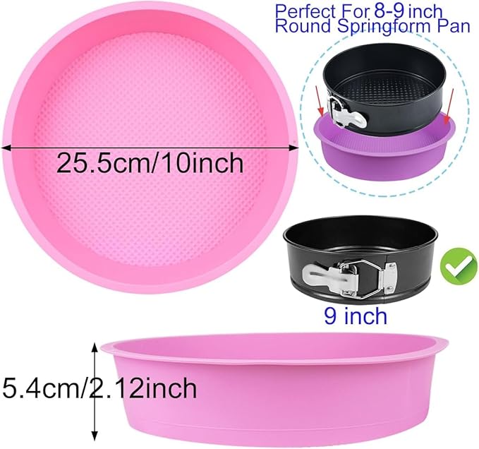 3 Pcs Springform Pan Protector, Water Bath Protector Silicone Cheesecake for 9 Inch Spring Form Preventing Water From Entering