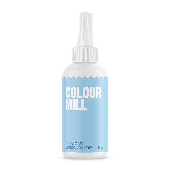 Colour Mill Chocolate Drip Easy-Melt Drizzle for Desserts, 125 Grams Baby Blue