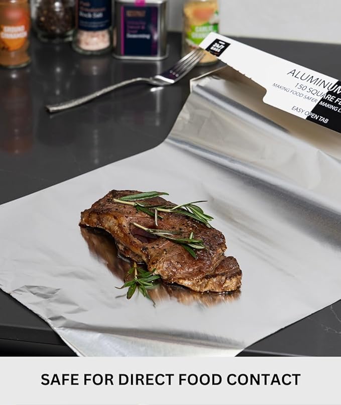300 Sq Feet, Standard Aluminum Foil, High Heat Resistance, Home & Commercial Use / 12" x 150' (2 Pack)
