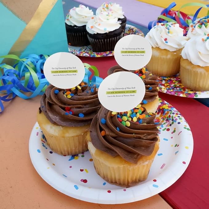 CUNY School of Law Primary Logo Cupcake Picks Toppers Decoration Set of 6
