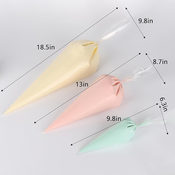 Piping Bag 10 Inch, 100 Pcs Non-Slip Pastry Bags Disposable Cake Decorating Bag Tipless Piping Bags, 1 Box