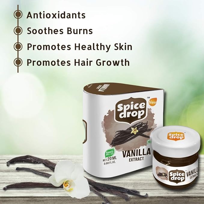 Spice Drop Natural Vanilla Extract Paste, Essence for Cooking, Baking, Food, Milk, Ice Cream, Cake, 20 ml