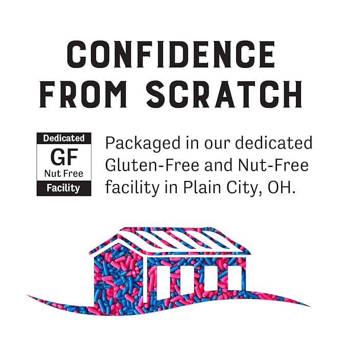 Judee's Gluten Free Gender Reveal Sprinkle Mix - Gluten Free & Nut Free Dessert Toppings - Baby Shower Cake Decoration & Cupcake Sprinkles - Ice Cream & Cookie Cake Toppings - 4 Oz
