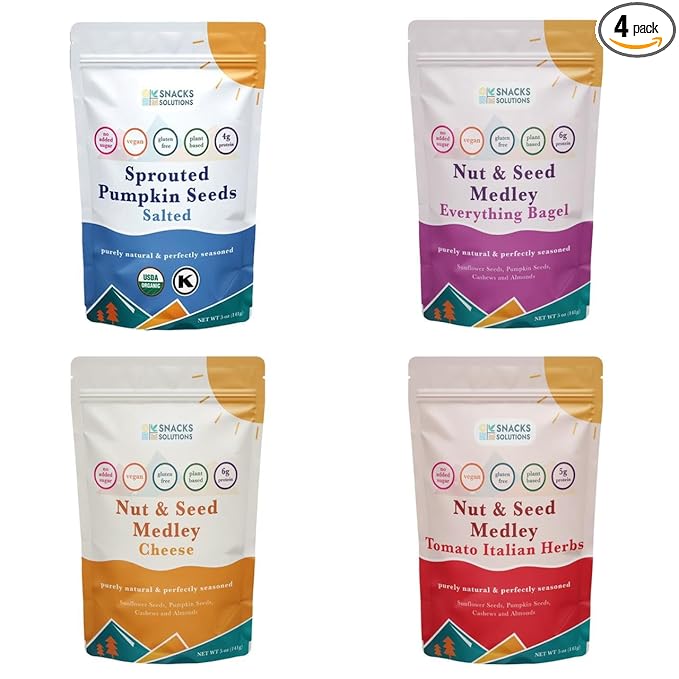 Snacks Solutions Nut and Seed Variety Pack (5 Ounce (Pack of 4))