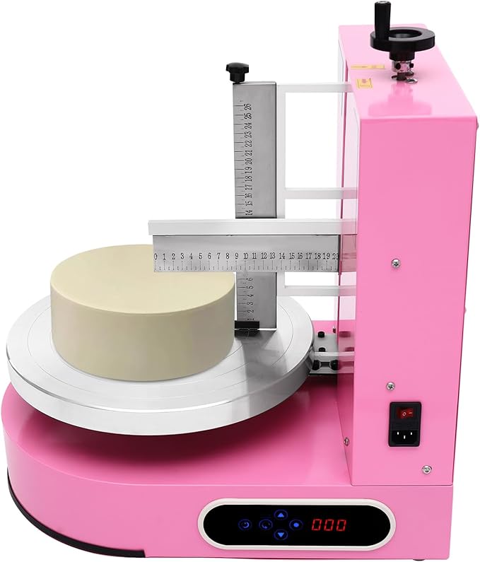 Cake Decorating Coating Machine Cream Spreading Automatic Frosting Turntable with Graduated Scraper for 4-12inch Cakes, 30-200RPM Rotating Speed