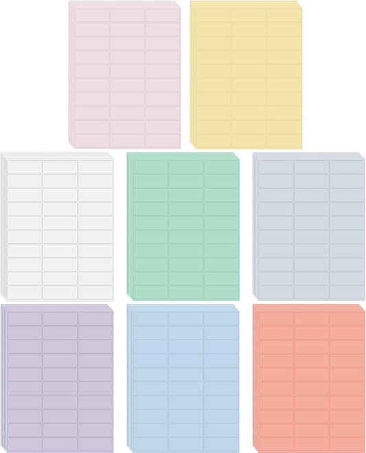 Zhanmai 1200 Pieces Assorted Colored Address Labels Neon Fluorescent Candy Labels Printable Address Stickers for Return Mailing Shipping Coding Message, 1 x 2.63 Inch (Candy Colors)
