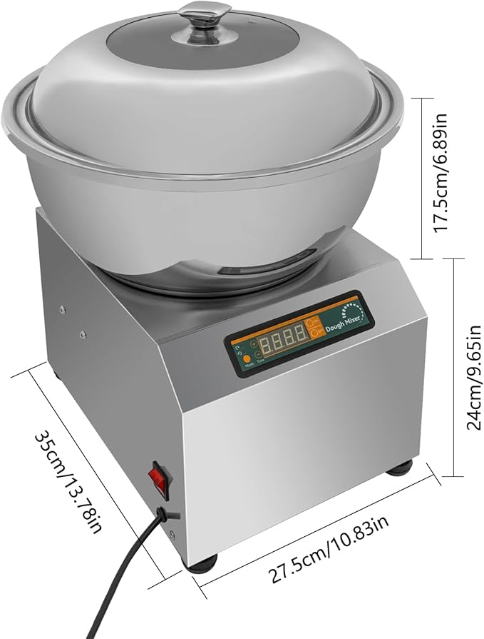 18 LBS Electric Dough Mixer for Flour Meat Pie Sauce Mixing Kneading, Stainless Steel Dough Kneading Machine with Timing Function, 2 Rotation Modes for Commercial & Home Use