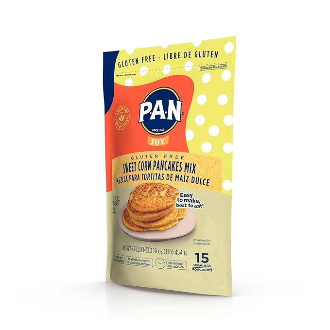 P.A.N Sweet Corn Pancakes Mix – Gluten Free Easy to Prepare 1 lb (Pack of 2)