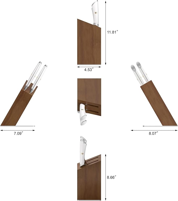 Cangshan ELBERT Series German Steel Forged Cleaver Knife Block Sets, Acacia (3-Piece, White)