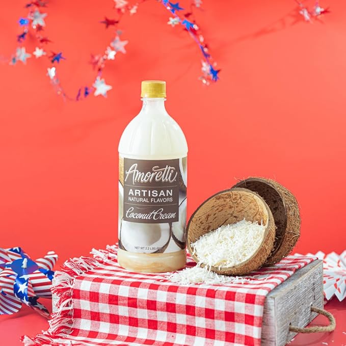 Amoretti - Natural Coconut Cream Artisan Flavor Paste, 2.2 lbs, Perfect For Ice Cream, Beverages, Cakes, and more, Preservative Free, Vegan, Gluten Free, No Artificial Sweeteners, Highly Concentrated