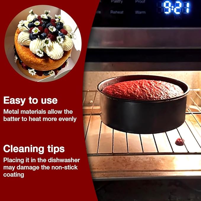 6 Inch Cake Pan Set of 3, Round Cake Pans with 100 Pieces Parchment Paper, Cake Baking Pans, Cake Tins for Baking