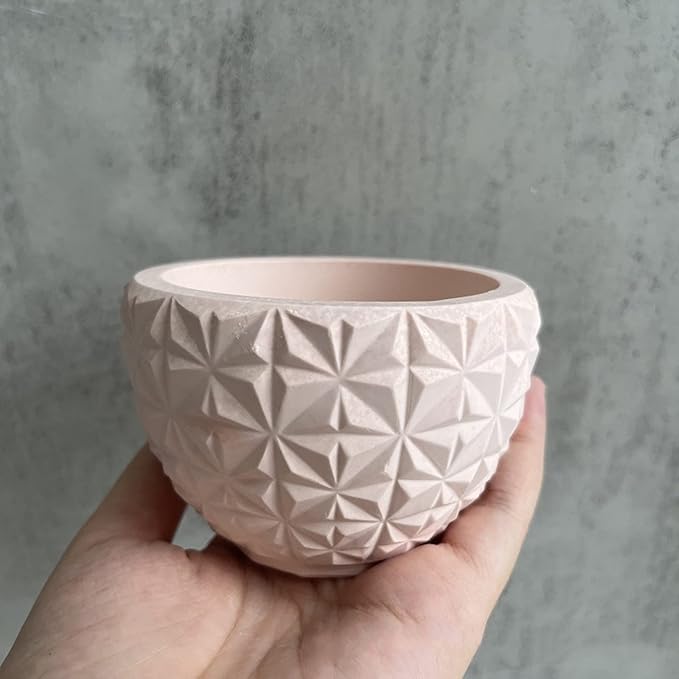 Diamond Texture Concrete Flower Pot Silicone Mold Plaster Succulent Planter Vase Mold Epoxy Resin Cement Clay Mould