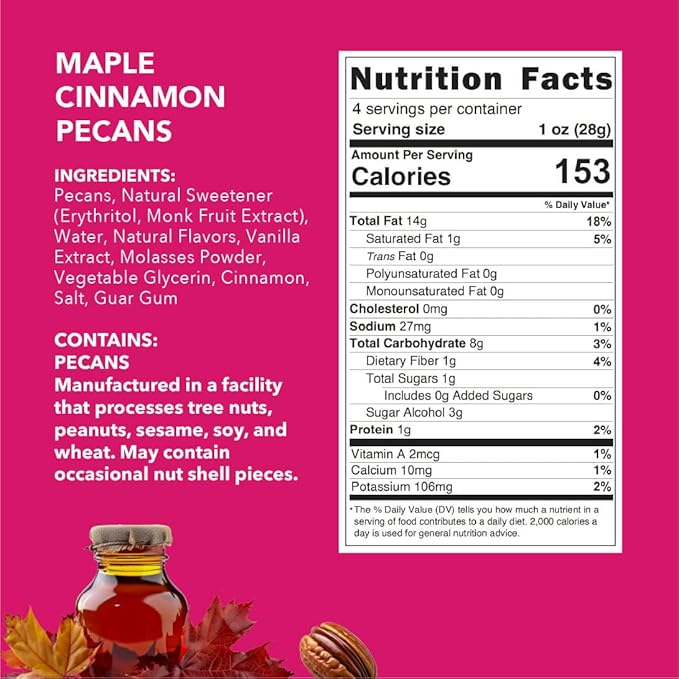 Earthside Farms Candied Nuts, Low Sugar Keto snack, Gluten Free, Plant Protein, Vegan, Whole, Natural, Superfood Healthy Snack, Pack of 6 (4 Ounce)