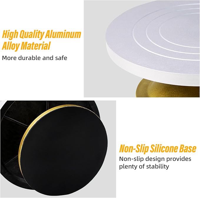 Cake Turntable 12'' Revolving Cake Stand, Cake Turntable for Decorating with Non-Slip Bottom, Cake Stands for Party, Wedding Decorations, Pastries and Cupcakes (Plastic Steel)