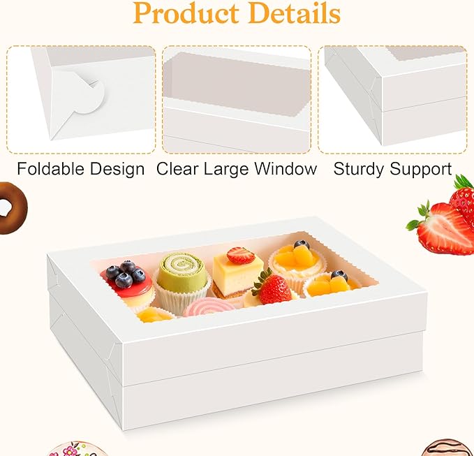 15 PCS Sheet Cake Boxes, 14x10x4 Rectangle Cake Box, Quarter Sheet Cake Box, White Baking Boxes, Large Bakery Boxes, Cajas Para Pasteles, 10x14 Cake Boxes for Birthday, Wedding, Party, Business