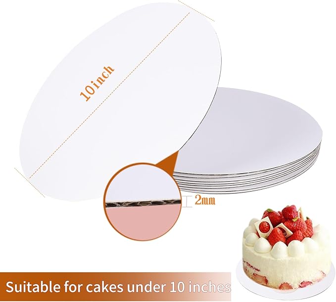 70 Pcs10 Inch Cake Board,White Cake Boards Round,Food Grade Cardboard Cake Rounds,Disposable Cake Plates,10 Inch Cake base,Waterproof and Oil proof Cake Tray Cake Pizza Circles