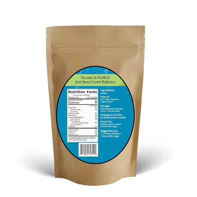 Good Balance Health – Premium 100% Pure Allulose Natural Sweetener | Zero Calories • Low-Glycemic • 1:1 Sugar Substitute for Baking, Coffee & Keto • 2lb Resealable Bag