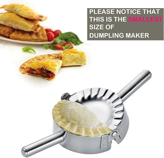 KAYCROWN 3.25 Inch Empanada Press, Stainless Steel Dumpling Maker Dough Cutter Dumpling Mold for Empanada, Dumpling, Ravioli, Pierogi, Turnovers, Calzone (S: 3 1/4 inch)