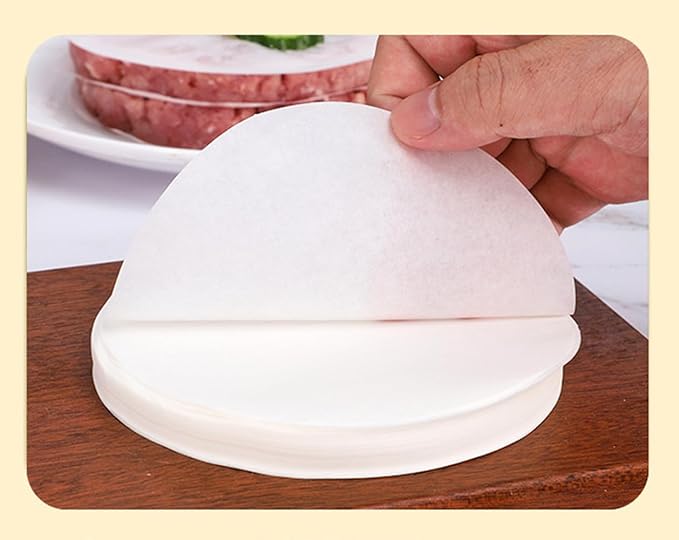 600pcs 8 Inch Parchment Paper Rounds for Baking, Non Stick Baking Parchment Circles, Burger Patty Paper for Round Cake Pan, Springform Pan, Burger Press,Separating Frozen Patties (8")