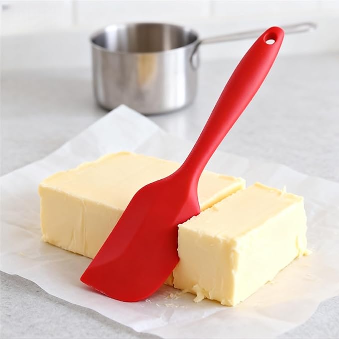 Silicone Spatula Set - 4-Piece Rubber Spatulas Silicone Heat Resistant, Spatula Set for Baking, Non-Stick Kitchen Scraper with Measurement Markings, Heat Resistant & Dishwasher Safe