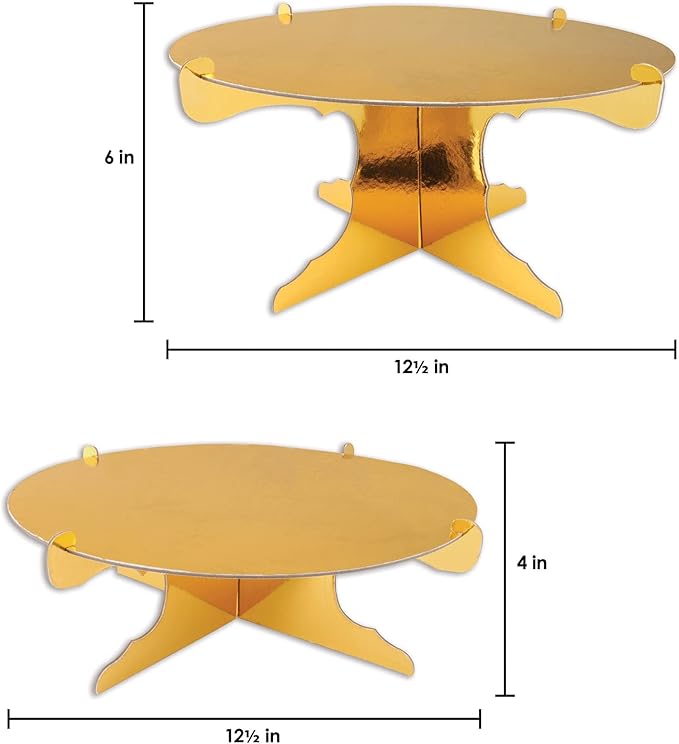 Beistle Golden Metallic Cake Stands