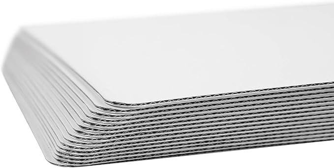 ONE MORE White Quarter Cake Sheet 13.75” x 9.75” Cake Board Sturdy Rectangle Greaseproof Pad Full 15 Pk Boards (15, White)