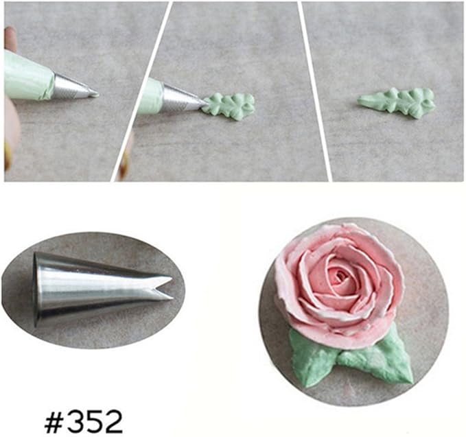 FantasyDay 5-piece Stainless Steel Piping Tips Piping Nozzles Cake Decorating Supplies Cookies Cupcake Icing Decorating Supplies Decorating Kits Frosting Icing Tips Baking Set Tools