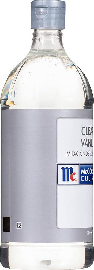 McCormick Culinary Clear Imitation Vanilla Extract, 32 fl oz - One 32 Fluid Ounce Bottle of Clear Vanilla Flavoring for Baking, Perfect in Baked Goods, Frostings, Custards and Desserts