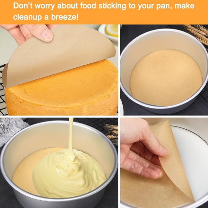 BYKITCHEN Parchment Paper Rounds, Set of 200, Non Stick 10 Inch Parchment Paper for Baking, Pre-cut Sheets Liners for Tortilla Press, Quesadilla Maker, Pizza Pan, Cake Pan, Springform Pan and More