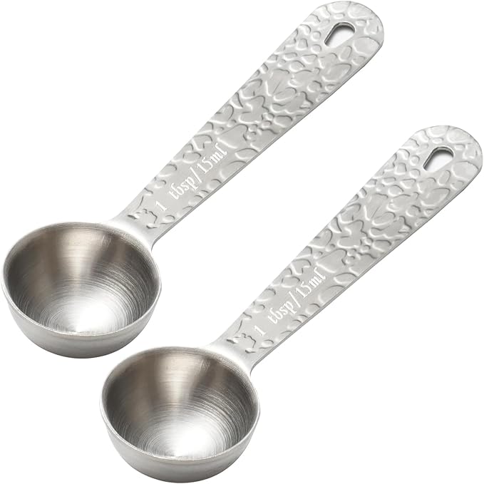 2PCS 1 tbsp(3tsp, 15ml) Single Measuring Spoon, Stainless Steel Embossed Measure Scoop Only, Individual Spoon for Cooking and Baking