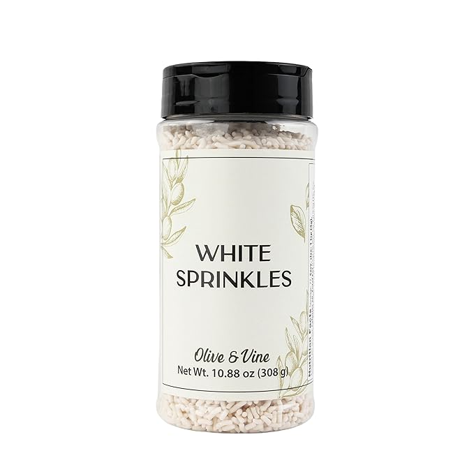 Olive & Vine White Soft Sprinkles, Subtle Sweetness, For Baking & Decorating, Rich Tradition, Authentic Taste, For Global Recipes (10.88 Ounce)