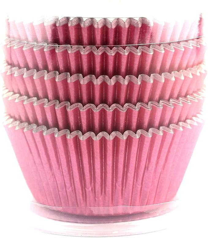 Eoonfirst Foil Cupcake Liners Baking Cups 100 Pcs (Pink)