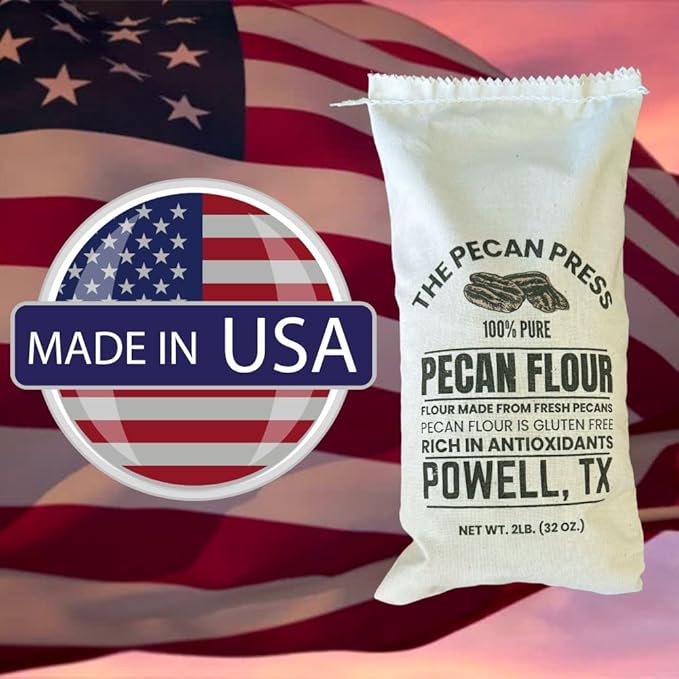 The Pecan Press 100% Pure Pecan Flour – 2LB Bag, Gluten-Free, All-Natural, Finely Ground for Baking & Cooking – Made in Texas